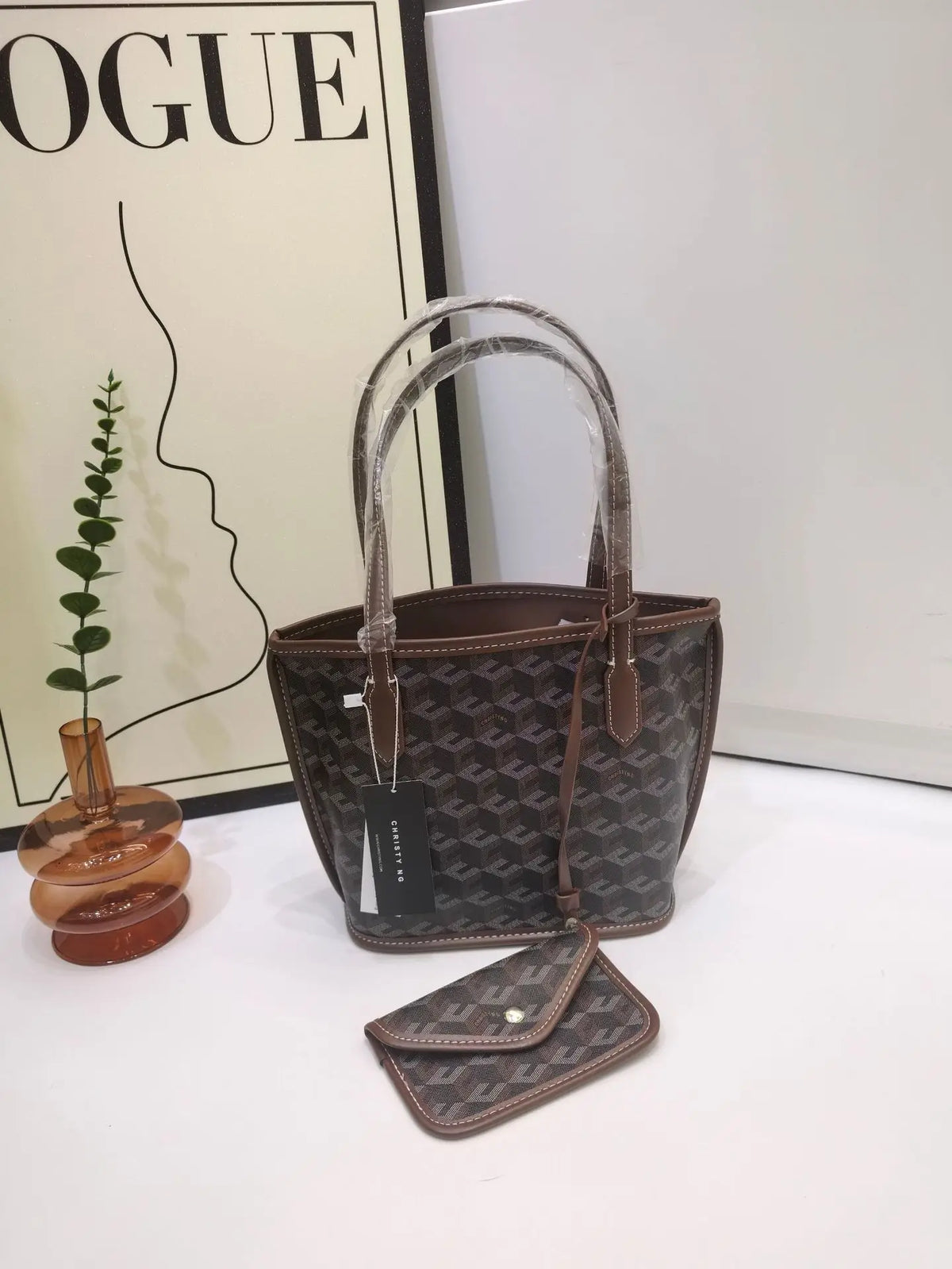 Christy NG Mini Tote Women's Bag Fashionable Versatile Shopping Basket Handbag Single Shoulder Bag Fresh Sweet Style PU Material