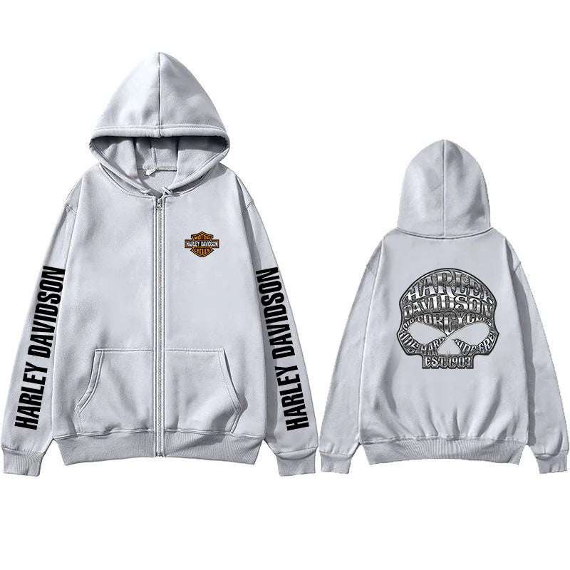 2026 Harley Davidson Motorcycle Hooded Sweatshirt Spring Man Printing Zipper Hoodie Outdoor Sports Loose Ventilate Lady Coat