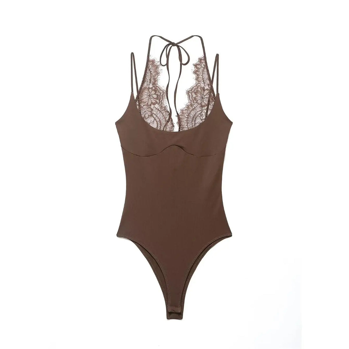 Ladies Sexy Slim Bodysuits Women Chic Lace Partwork Sleeveless Fashion Backless Sling Tops Newest Casual Playsuit Outfits Female