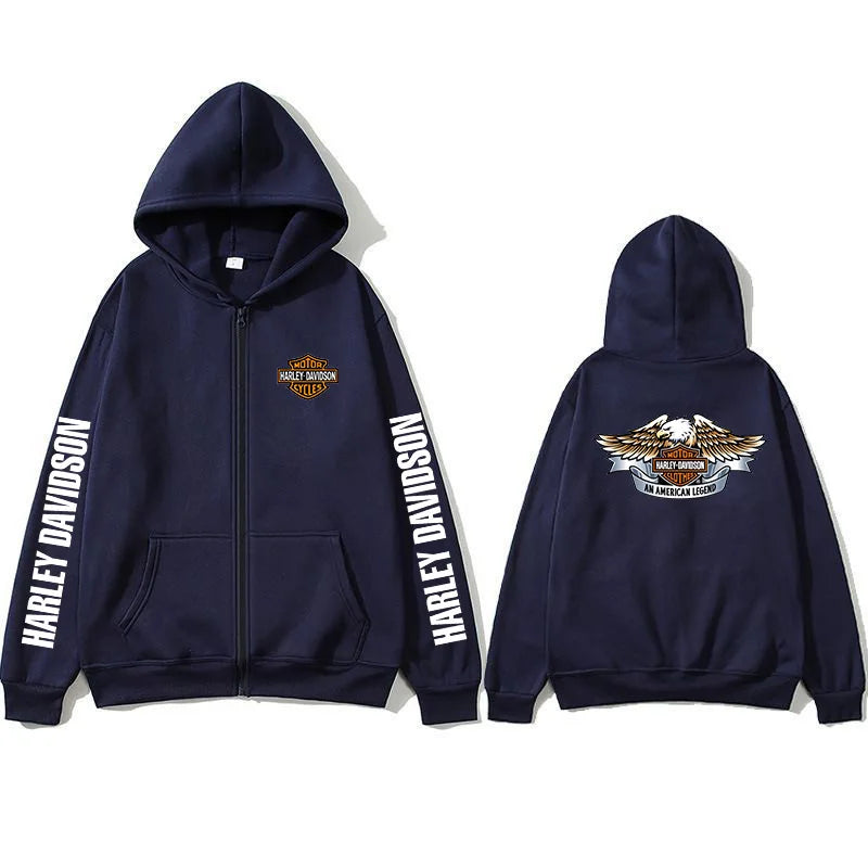 2026 Harley Davidson Motorcycle Hooded Sweatshirt Spring Man Printing Zipper Hoodie Outdoor Sports Loose Ventilate Lady Coat