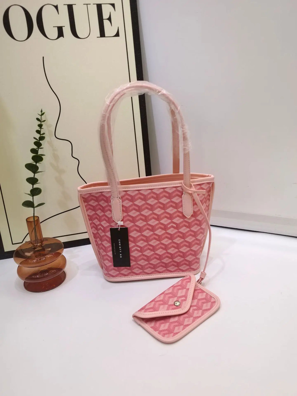 Christy NG Mini Tote Women's Bag Fashionable Versatile Shopping Basket Handbag Single Shoulder Bag Fresh Sweet Style PU Material