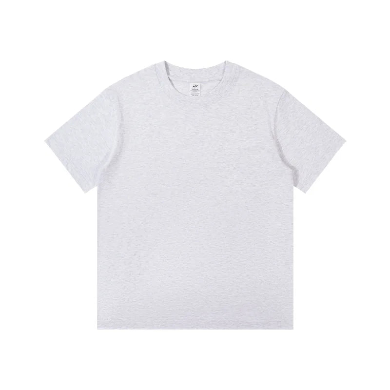 Men's 230g Heavy Cotton Short-sleeved T-shirt Men Pure Cotton Loose Solid Color Bottoming Shirt Trendy Man T-shirt Tops Clothes