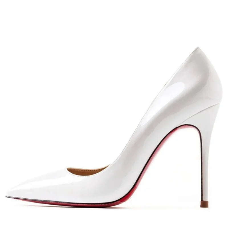 Women Heels 2026 Luxury Brand Pumps Red Bottom Pointed Toe Shallow High Heels Sexy Fashion Elegant Party Ladies Prom Shoes 12cm