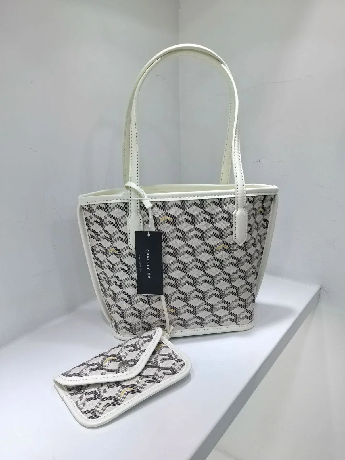 Christy NG Mini Tote Women's Bag Fashionable Versatile Shopping Basket Handbag Single Shoulder Bag Fresh Sweet Style PU Material