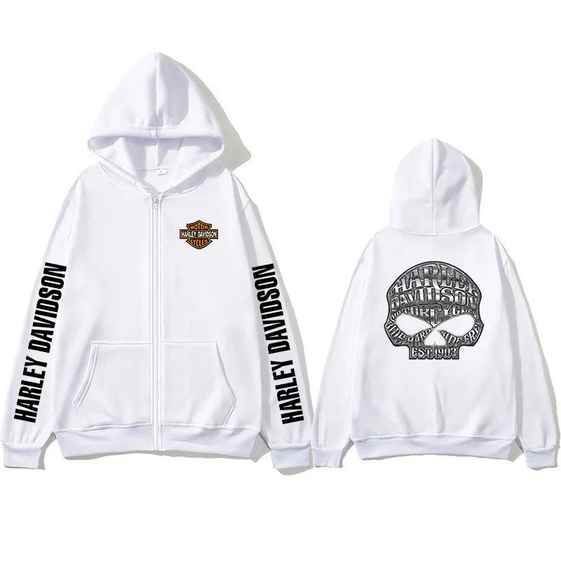 2026 Harley Davidson Motorcycle Hooded Sweatshirt Spring Man Printing Zipper Hoodie Outdoor Sports Loose Ventilate Lady Coat