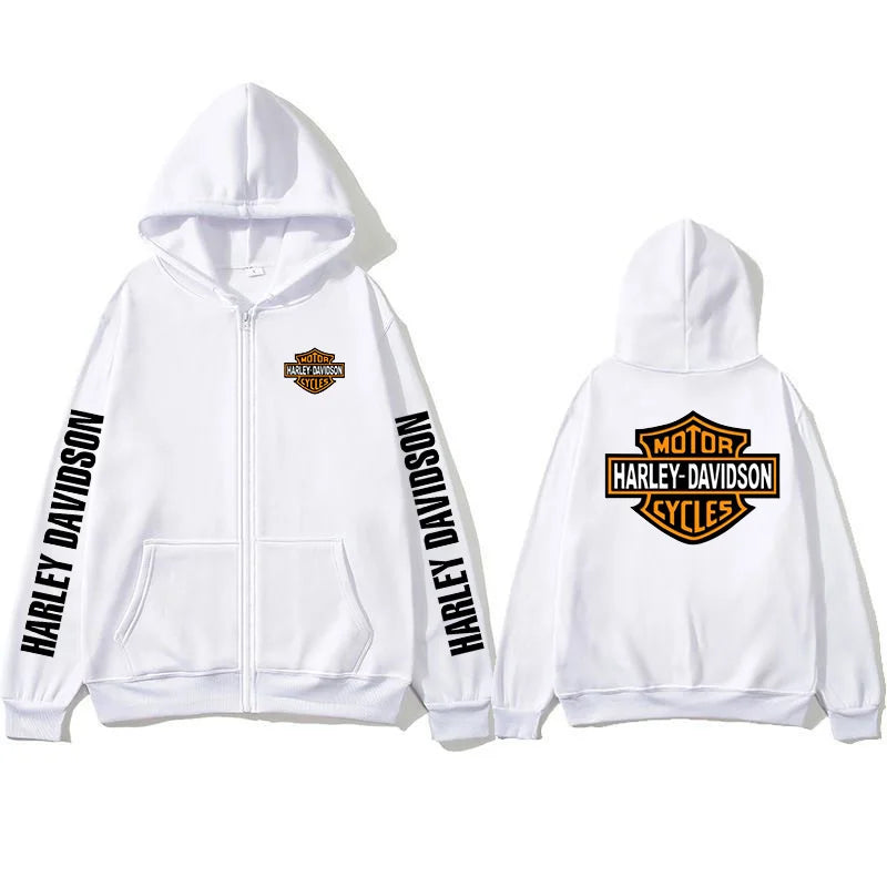 2026 Harley Davidson Motorcycle Hooded Sweatshirt Spring Man Printing Zipper Hoodie Outdoor Sports Loose Ventilate Lady Coat