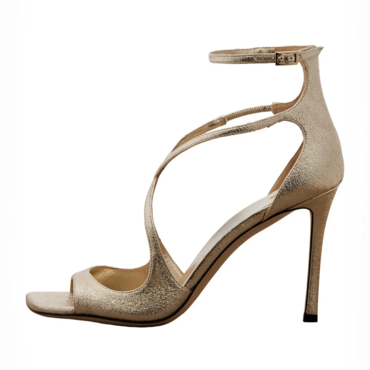 2026 Summer Women Luxury Bridal Rhinestone Stiletto Sandals Cutout Crisscross Straps Square Toe Ankle Buckle Heels