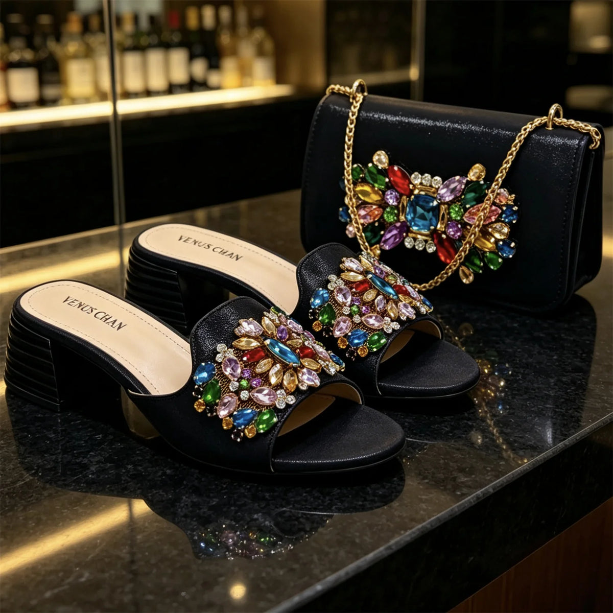 New Elegant 2026 Purple Peep Toe Women Heels with Diamond Accents - Italian Design Matching Pumps and Bag Set for Parties