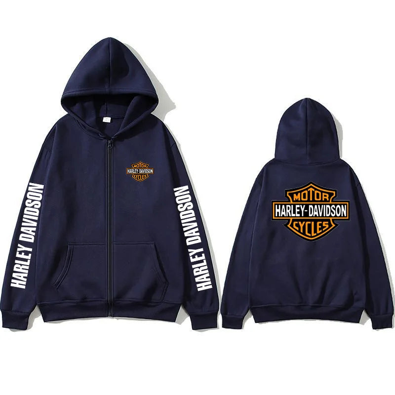 2026 Harley Davidson Motorcycle Hooded Sweatshirt Spring Man Printing Zipper Hoodie Outdoor Sports Loose Ventilate Lady Coat