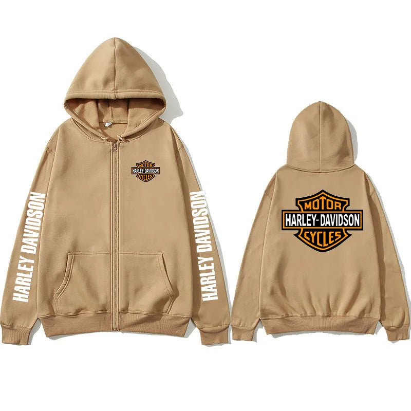 2026 Harley Davidson Motorcycle Hooded Sweatshirt Spring Man Printing Zipper Hoodie Outdoor Sports Loose Ventilate Lady Coat