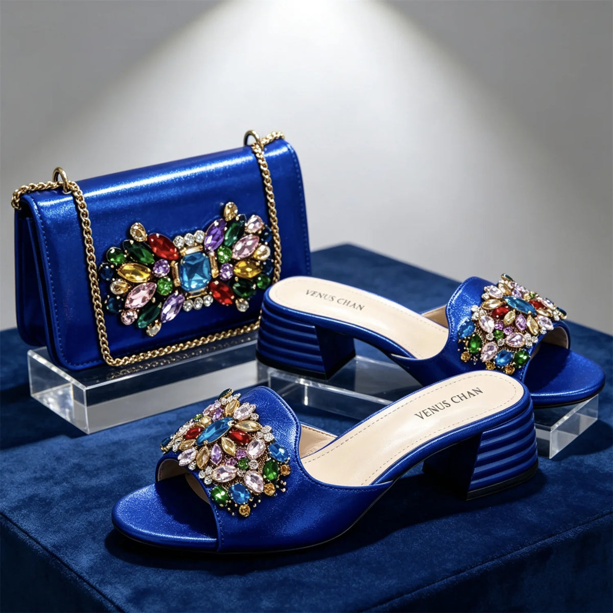New Elegant 2026 Purple Peep Toe Women Heels with Diamond Accents - Italian Design Matching Pumps and Bag Set for Parties