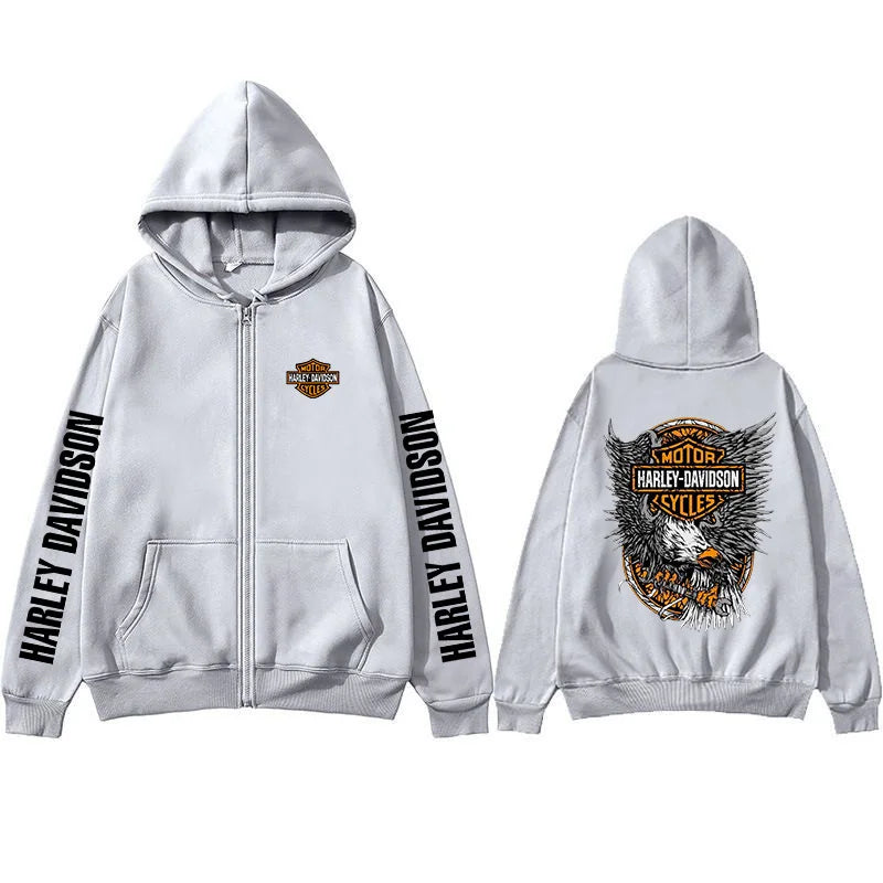 2026 Harley Davidson Motorcycle Hooded Sweatshirt Spring Man Printing Zipper Hoodie Outdoor Sports Loose Ventilate Lady Coat