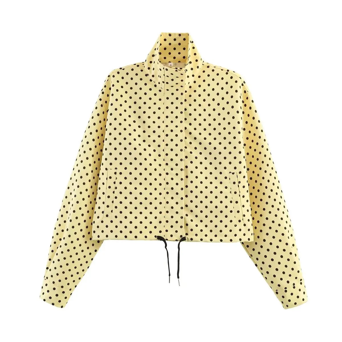 SLTNX Polka Dot Spring Autumn Short Coats Women's High Street Long Sleeve Jackets for Women 2026 Elegant Office Ladies Casual Ou