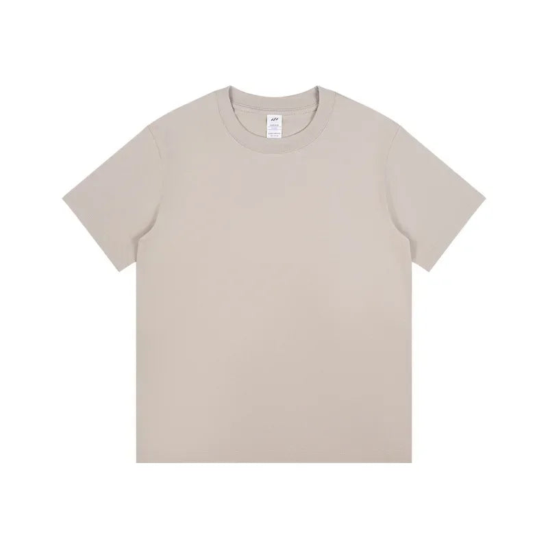 Men's 230g Heavy Cotton Short-sleeved T-shirt Men Pure Cotton Loose Solid Color Bottoming Shirt Trendy Man T-shirt Tops Clothes