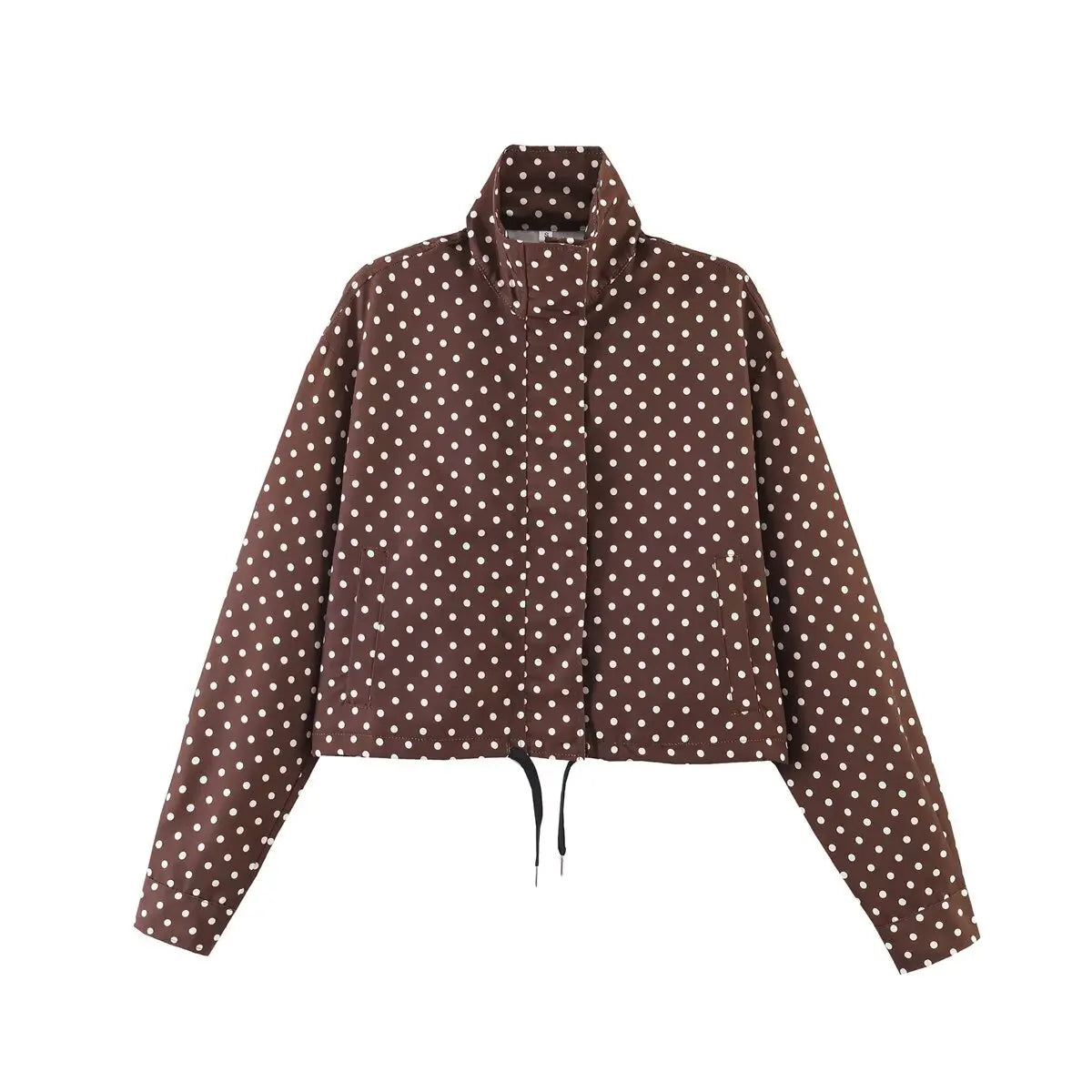 SLTNX Polka Dot Spring Autumn Short Coats Women's High Street Long Sleeve Jackets for Women 2026 Elegant Office Ladies Casual Ou