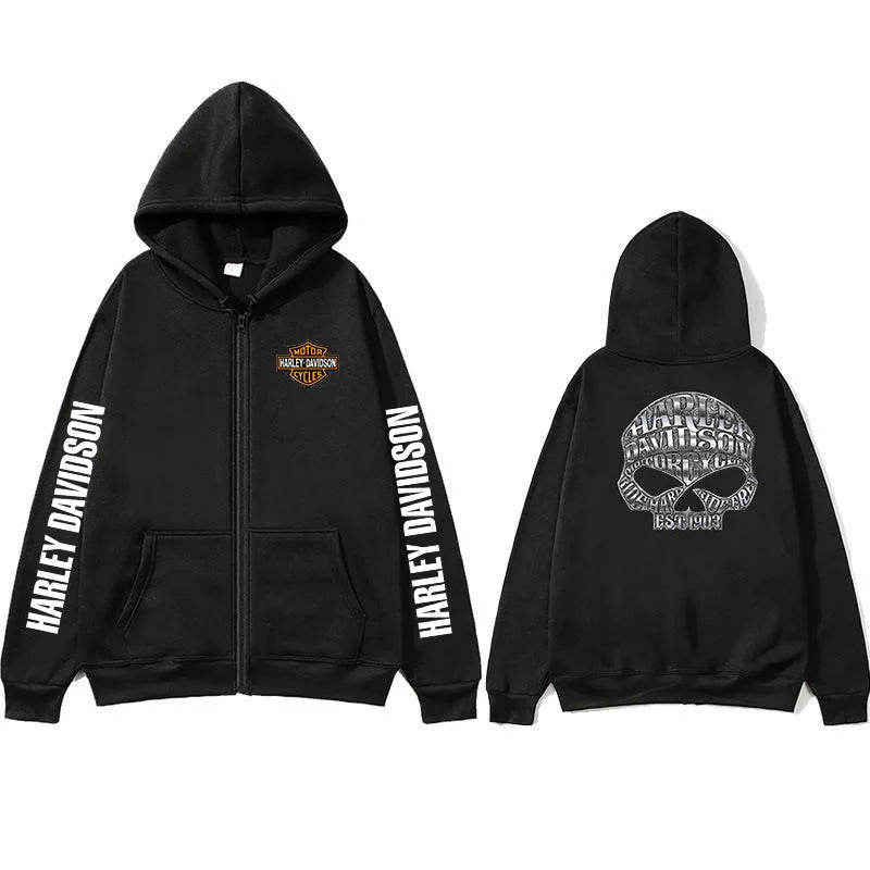 2026 Harley Davidson Motorcycle Hooded Sweatshirt Spring Man Printing Zipper Hoodie Outdoor Sports Loose Ventilate Lady Coat