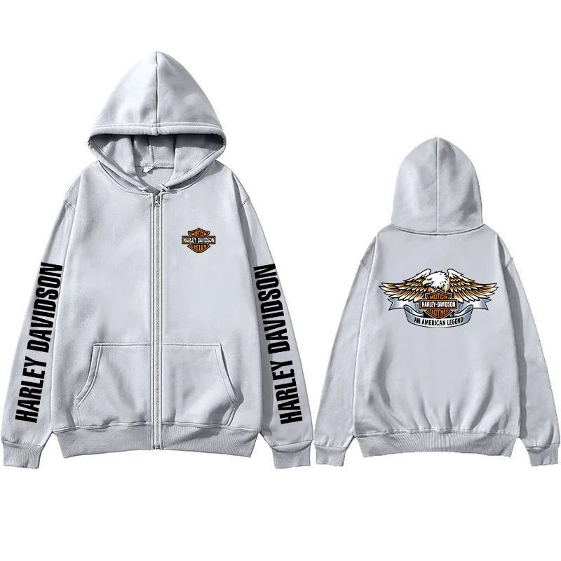 2026 Harley Davidson Motorcycle Hooded Sweatshirt Spring Man Printing Zipper Hoodie Outdoor Sports Loose Ventilate Lady Coat