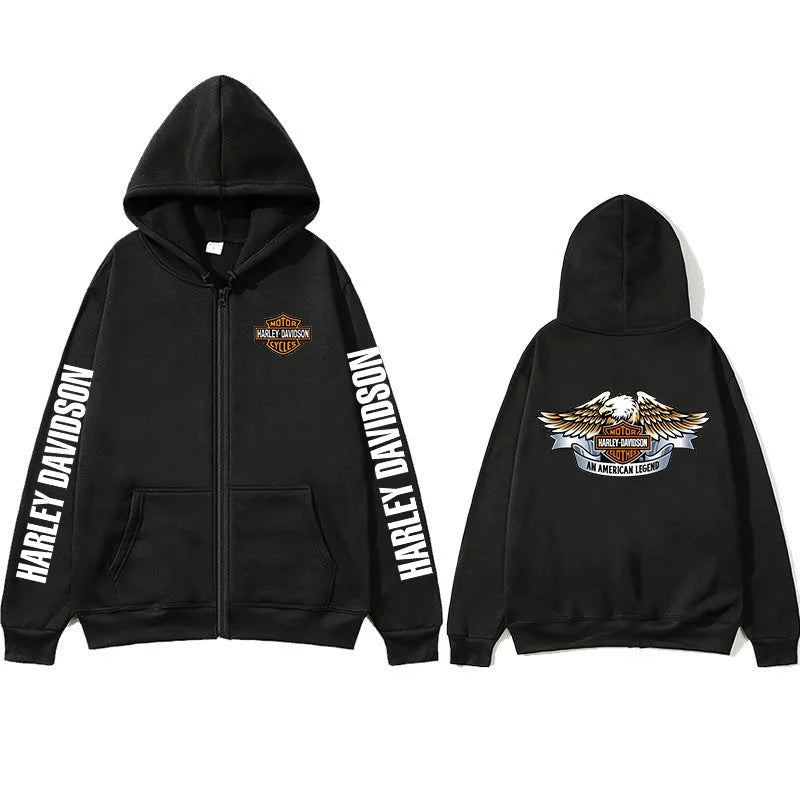 2026 Harley Davidson Motorcycle Hooded Sweatshirt Spring Man Printing Zipper Hoodie Outdoor Sports Loose Ventilate Lady Coat