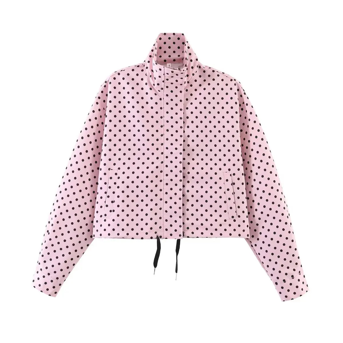 SLTNX Polka Dot Spring Autumn Short Coats Women's High Street Long Sleeve Jackets for Women 2026 Elegant Office Ladies Casual Ou