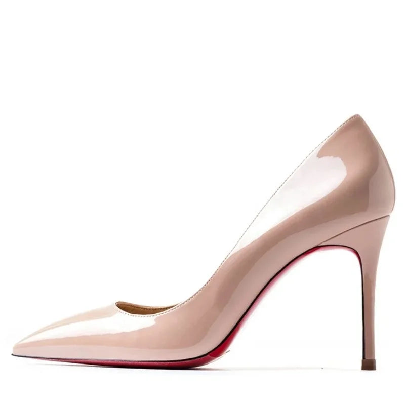 Women Heels 2026 Luxury Brand Pumps Red Bottom Pointed Toe Shallow High Heels Sexy Fashion Elegant Party Ladies Prom Shoes 12cm