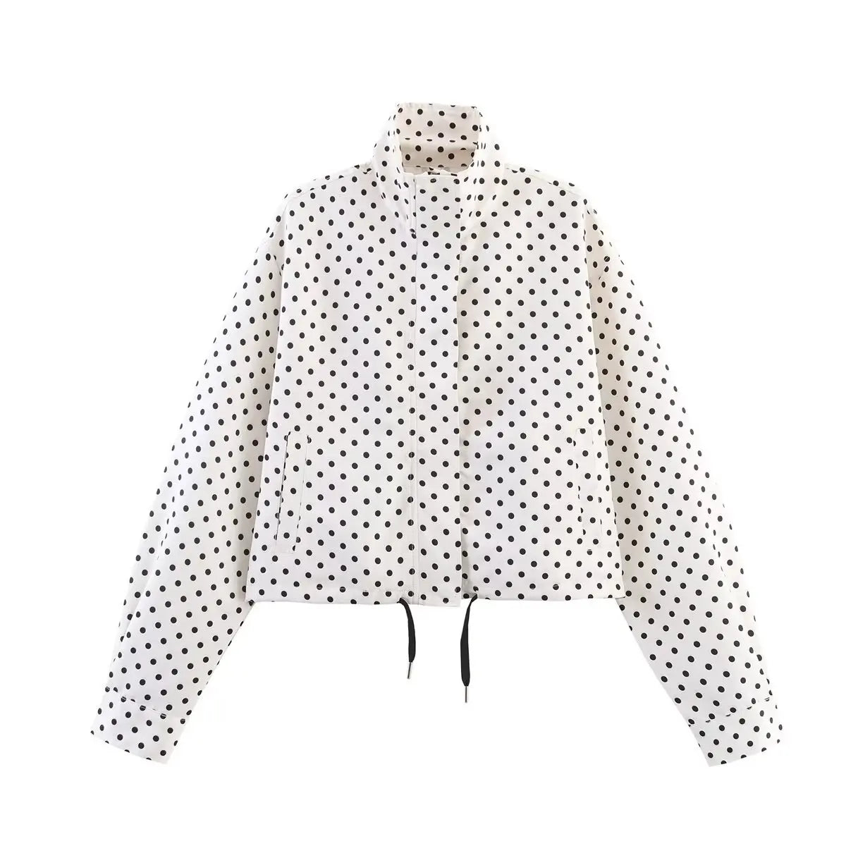 SLTNX Polka Dot Spring Autumn Short Coats Women's High Street Long Sleeve Jackets for Women 2026 Elegant Office Ladies Casual Ou