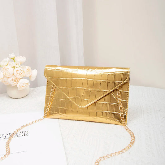 Gold Silver Evening Bag Women Elegant Fashion Banquet Clutch Chain Shoulder Bags Luxury Purse Female Wedding Party Bags Wallet