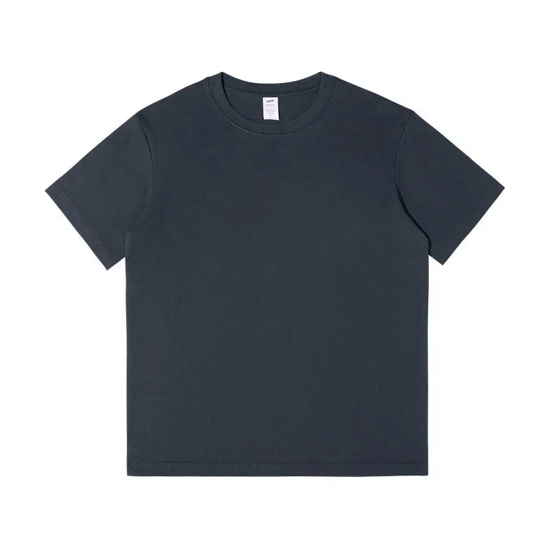 Men's 230g Heavy Cotton Short-sleeved T-shirt Men Pure Cotton Loose Solid Color Bottoming Shirt Trendy Man T-shirt Tops Clothes