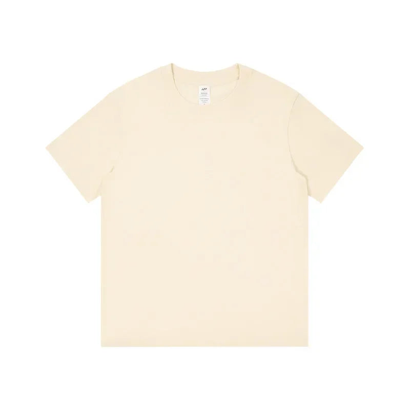 Men's 230g Heavy Cotton Short-sleeved T-shirt Men Pure Cotton Loose Solid Color Bottoming Shirt Trendy Man T-shirt Tops Clothes