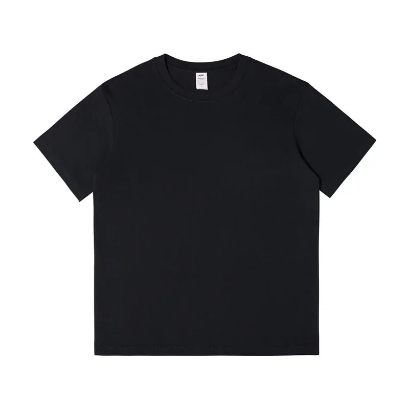 Men's 230g Heavy Cotton Short-sleeved T-shirt Men Pure Cotton Loose Solid Color Bottoming Shirt Trendy Man T-shirt Tops Clothes