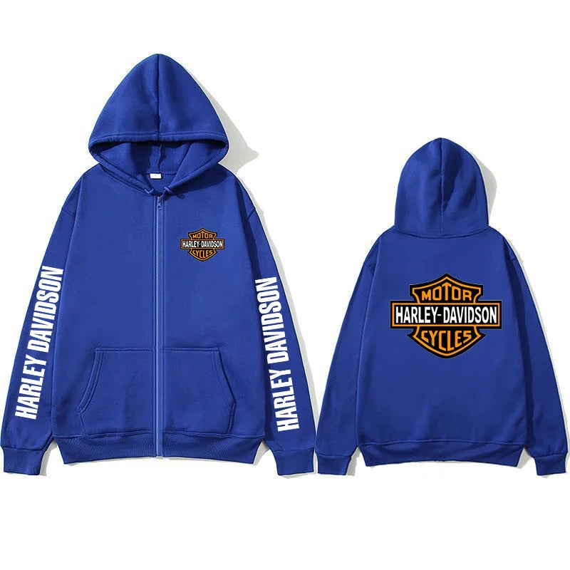 2026 Harley Davidson Motorcycle Hooded Sweatshirt Spring Man Printing Zipper Hoodie Outdoor Sports Loose Ventilate Lady Coat