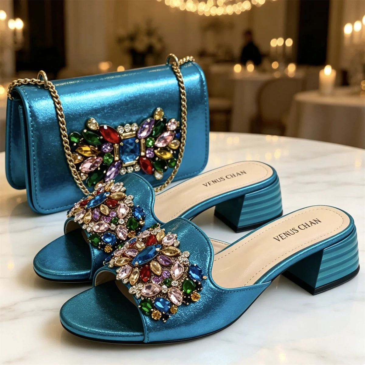 New Elegant 2026 Purple Peep Toe Women Heels with Diamond Accents - Italian Design Matching Pumps and Bag Set for Parties