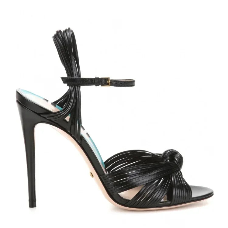 European American Women Big Size Shallow Gold Stiletto Sandals Fashion Banquet Party Shoes Luxury Sandalias De Mujer High Heels