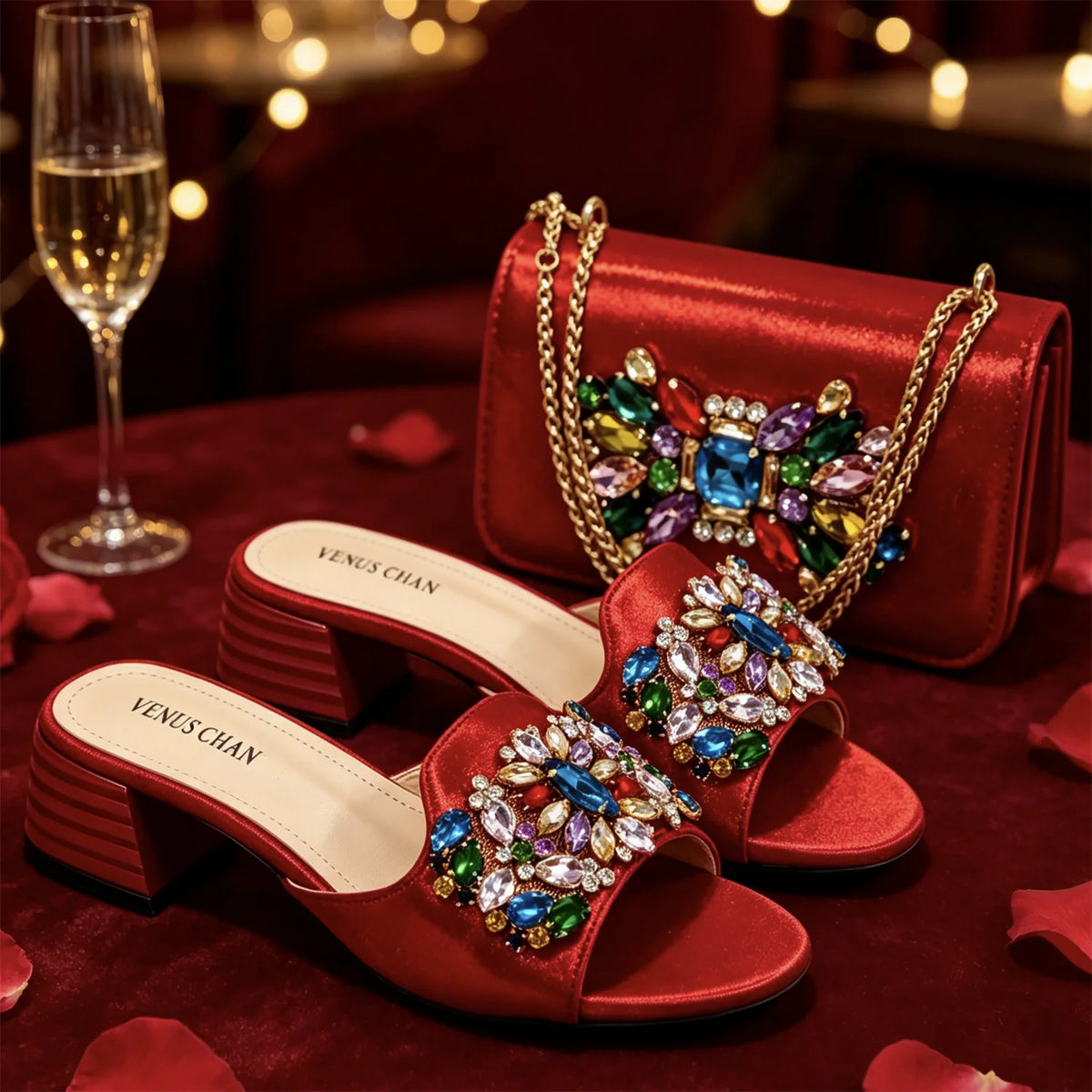 New Elegant 2026 Purple Peep Toe Women Heels with Diamond Accents - Italian Design Matching Pumps and Bag Set for Parties