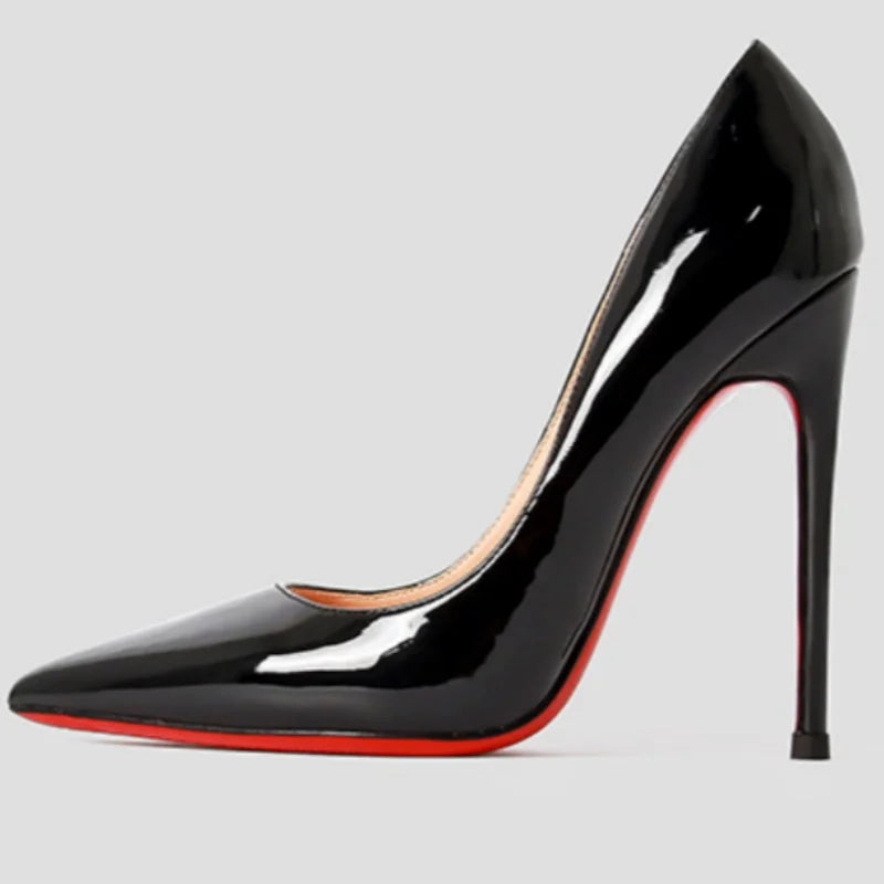 Women Heels 2026 Luxury Brand Pumps Red Bottom Pointed Toe Shallow High Heels Sexy Fashion Elegant Party Ladies Prom Shoes 12cm